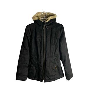 Hemp Hoodlamb Women's Black Full Zip Winter Hooded Jacket